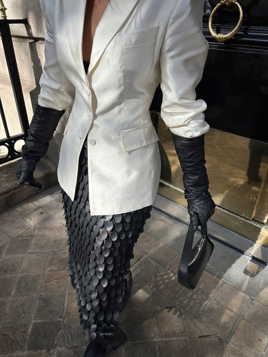 SculptedScale™ Luxe Midi-rok van imitatieleer – Fashion Statement Rok