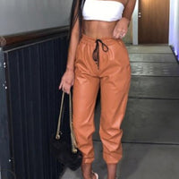 Fashion Lady PU Leren Broek – Badass Loose-Fit Jogger | Edgy & Conscious Style