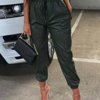 Fashion Lady PU Leren Broek – Badass Loose-Fit Jogger | Edgy & Conscious Style