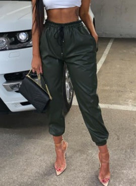 Fashion Lady PU Leren Broek – Badass Loose-Fit Jogger | Edgy & Conscious Style