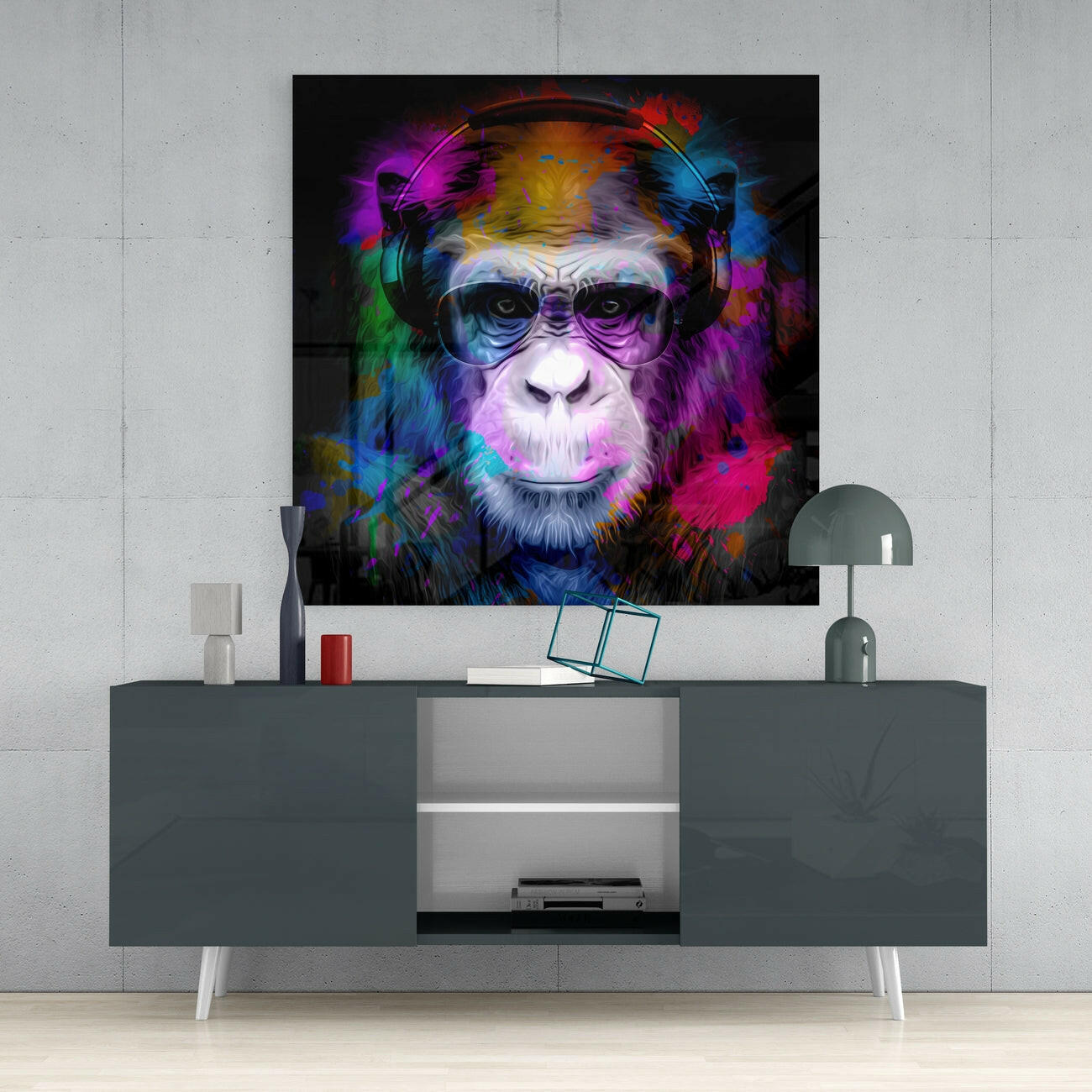 Intellectual Monkey Glass Wall Art-3
