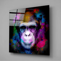 Intellectual Monkey Glass Wall Art-1