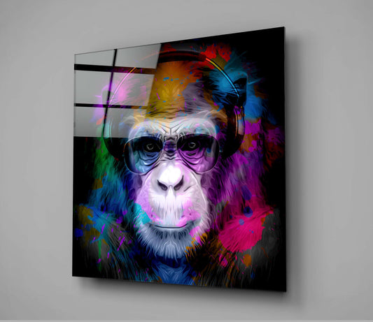 Intellectual Monkey Glass Wall Art-1