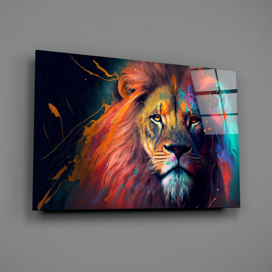 Nobility of the Lion Glass Wall Art  || Designer Collection