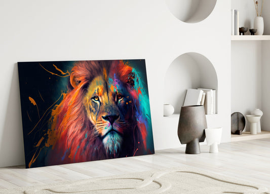 Nobility of the Lion Glass Wall Art  || Designer Collection