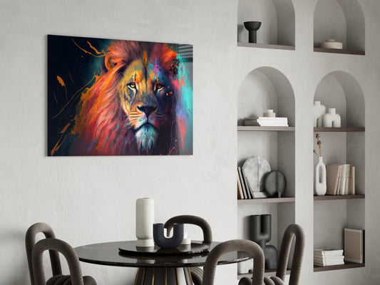 Nobility of the Lion Glass Wall Art  || Designer Collection